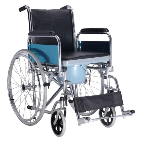 Wheelchair with Toilet Commode
