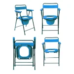 Heavy Stainless Steel Folding Commode Toilet Chair