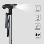 Walking Stick Soft Grip Handle With Torch Light