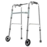 Folding Walker with Wheel - Silver