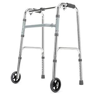 Folding Walker with Wheel - Silver